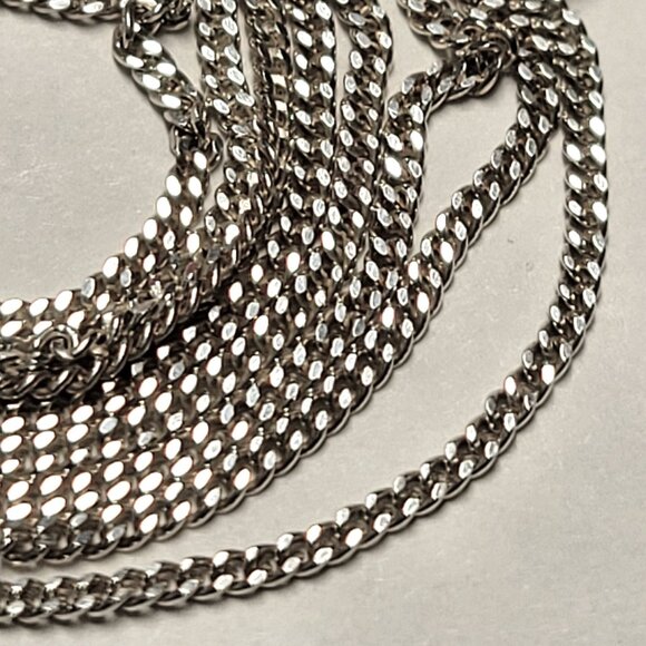 19 inch Sterling Silver Necklace 925 Italy Sterling Silver Necklace Chain 49cm - Picture 6 of 14